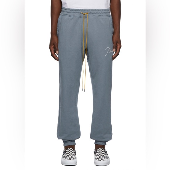 RHUDELogo Lounge Pants Sz M Denim Blue